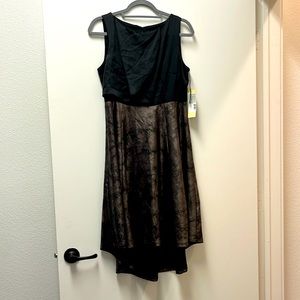 Black Sleeveless dress with Gunmetal skirt